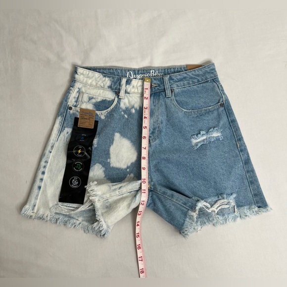 Organic Blue Jean Shorts Women’s Size 5 Cut Off Distressed Pockets Denim Cotton - Picture 6 of 10